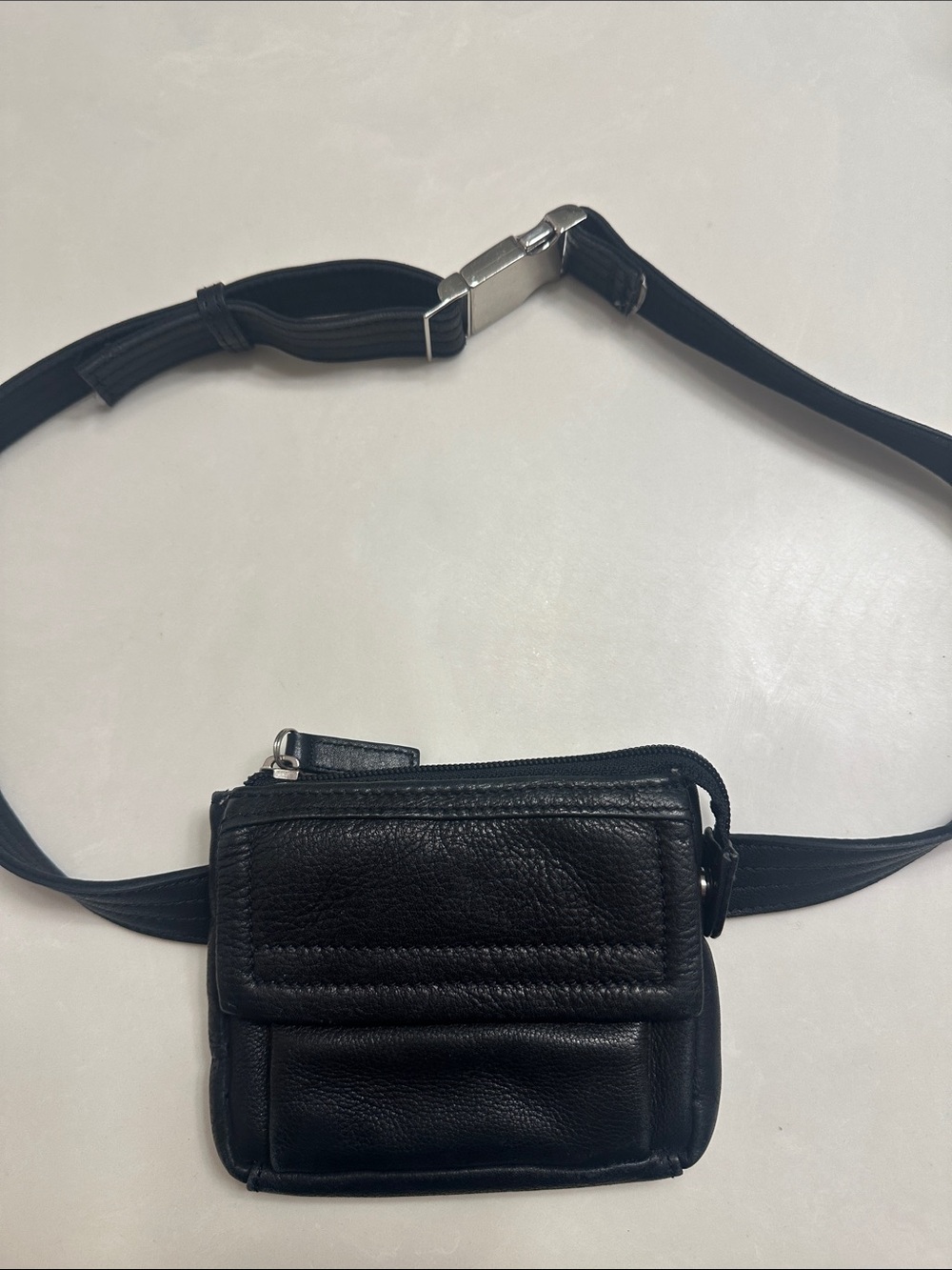 Fossil Black Leather Mini Belt Bag